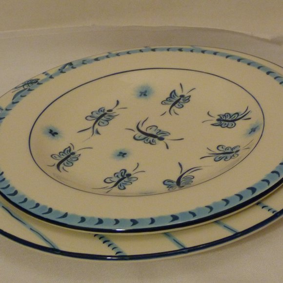 Paula Deen At Home Simply Savannah 2 Pcs Handpainted Dinner Plate & Salad Plate - Picture 1 of 14